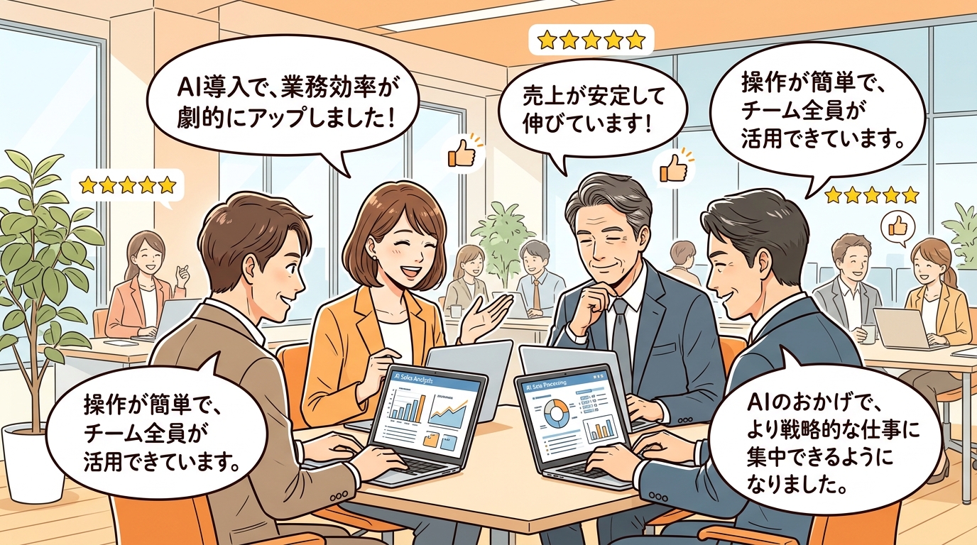 無料相談を経て自分専用のAI活用ロードマップを手に入れ、確信を持ってビジネスを加速させる姿